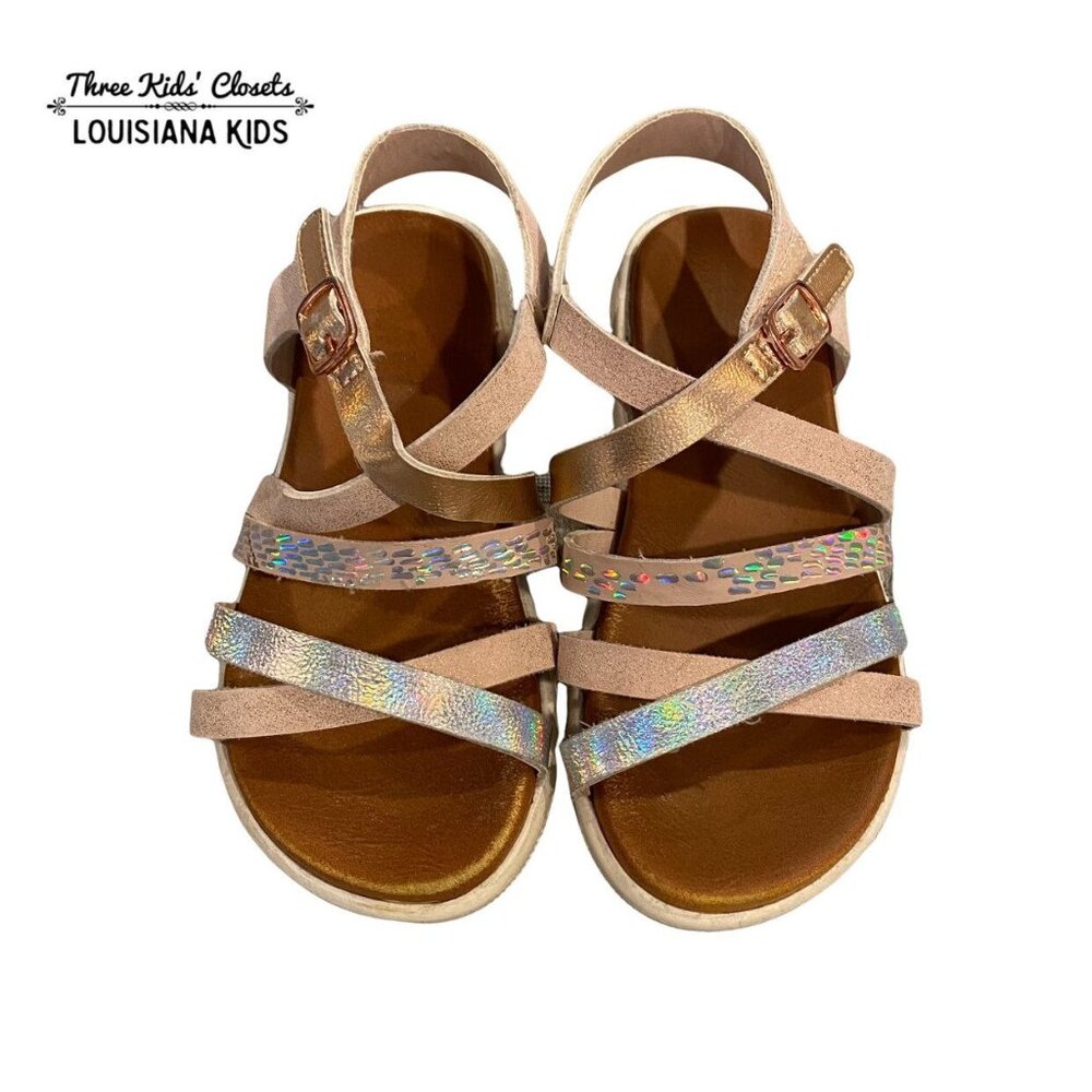 Mia Sz 9 Metallic Rose Gold & Silver Strappy Sandals